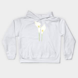 2 white calla lily watercolor Kids Hoodie